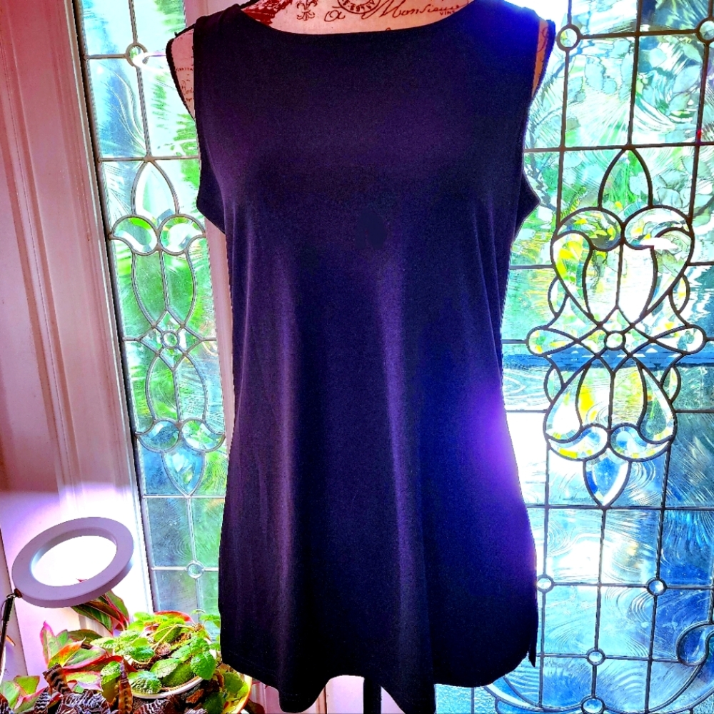Black Travel Tunic with Walking Slits S/M